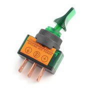 EIN-AUS-Schalter ASW-14D 12V / 20A beleuchtet - grün