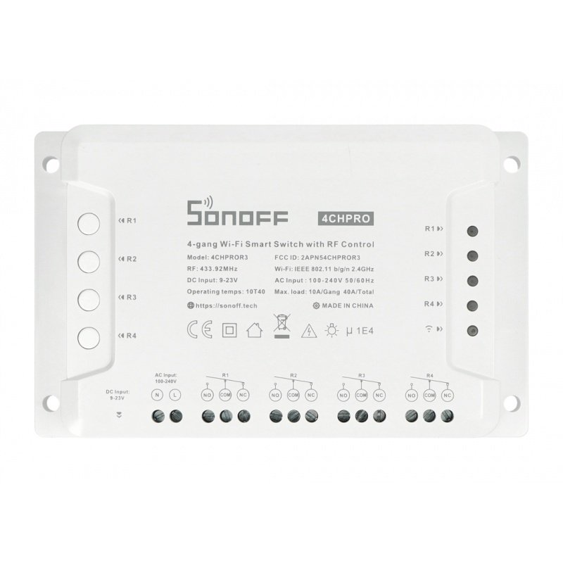 Sonoff 4CH PRO R3 WiFi + RF 433MHz - 4-Kanal-Schalter