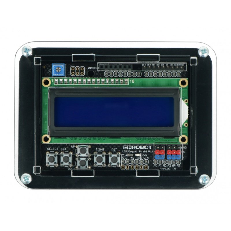Gehäuse für Arduino Uno mit LCD Keypad Shield v1.1 - schwarz