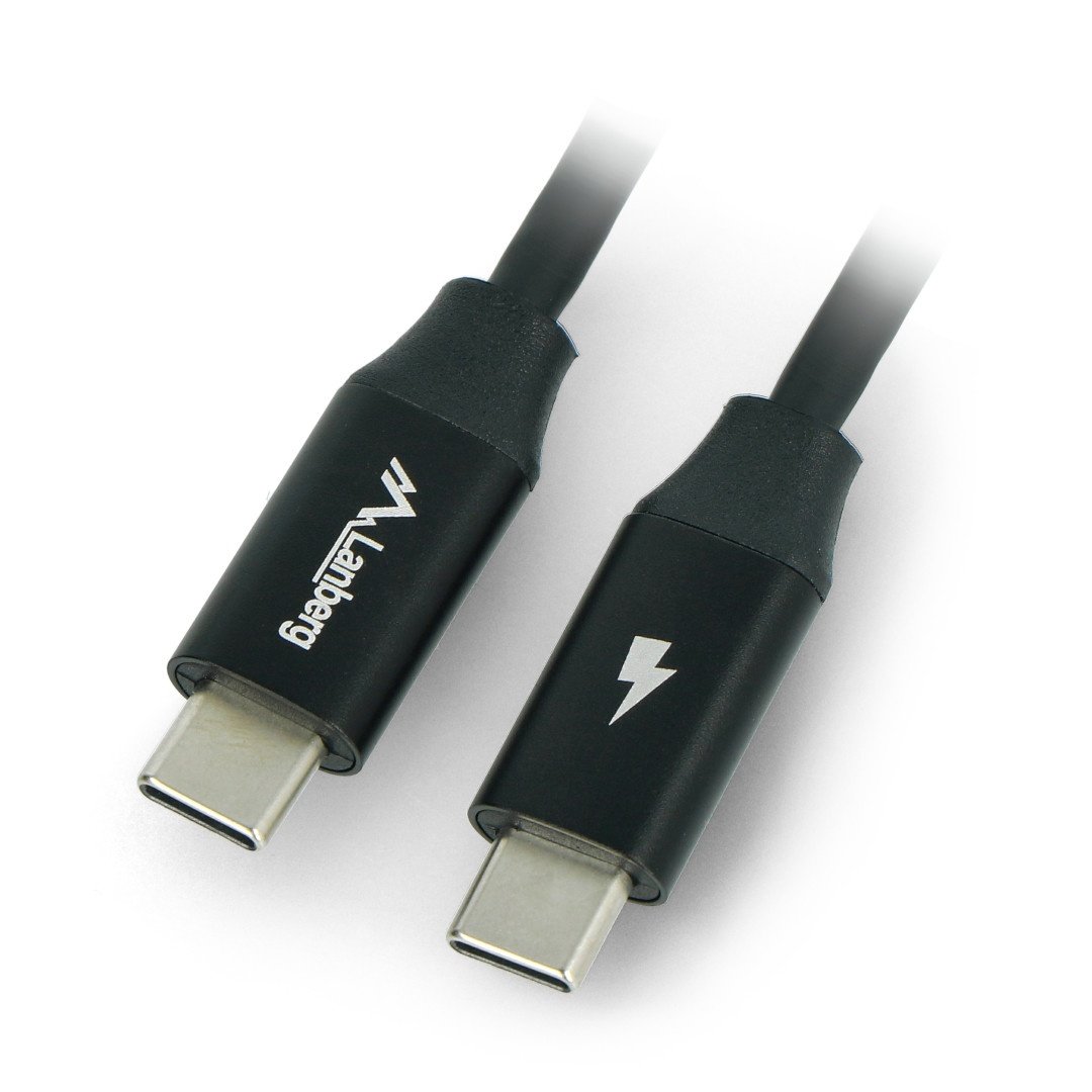 Lanberg USB C - USB C 2.0 schwarz Premium QC 4.0 PD 1m Kabel