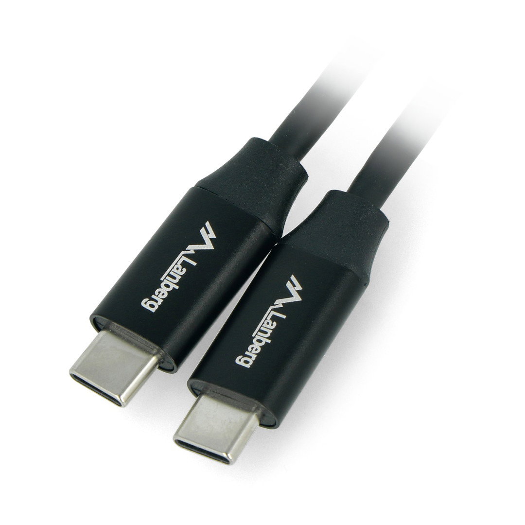 Lanberg USB C - USB C 2.0 schwarz Premium QC 4.0 PD 0,5 m Kabel