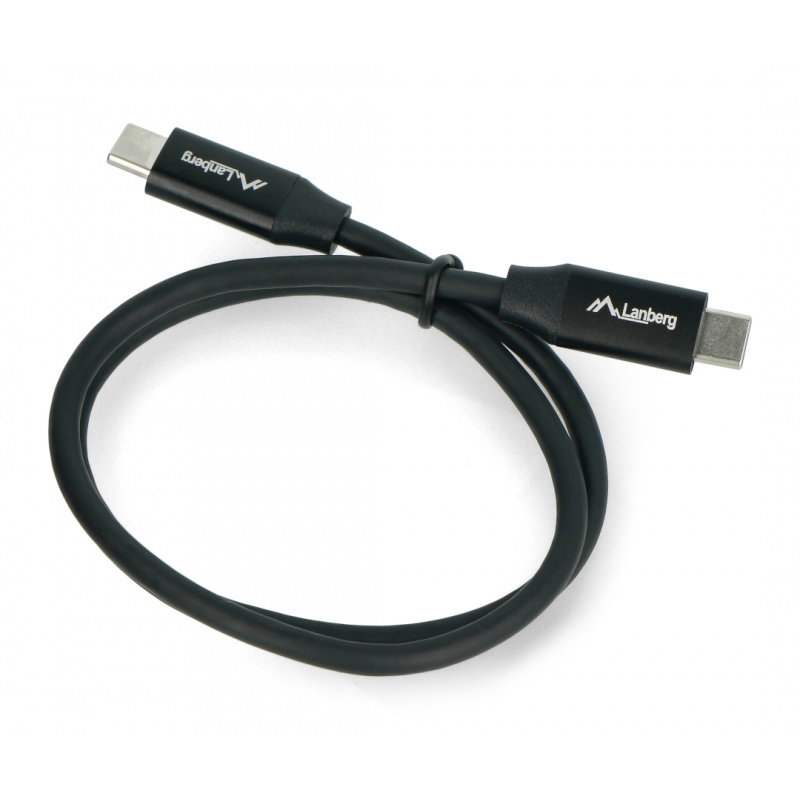 Lanberg USB C - USB C 2.0 schwarz Premium QC 4.0 PD 0,5 m Kabel