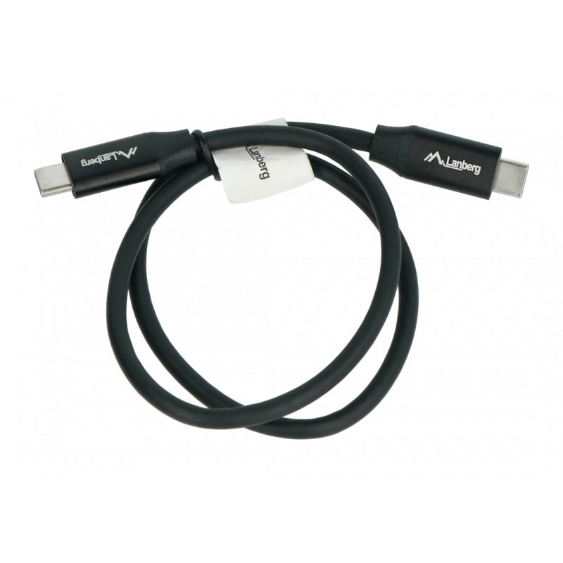 Lanberg USB C - USB C 2.0 schwarz Premium QC 4.0 PD 0,5 m Kabel