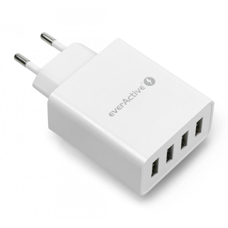 Wandladegerät SC-400 - 4xUSB Typ A / 5A - 5V - everActive - weiß