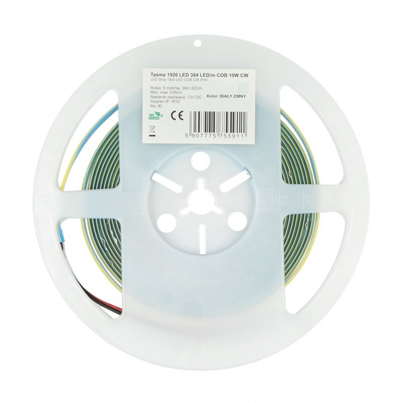 LED-Streifen COB 12V IP20 10W / m 384 Dioden / m - kaltweiße