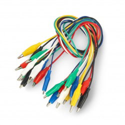 Kabel mit Krokodilklemmen 22 AWG 27 mm – 40cm bunt - 12 Stk.