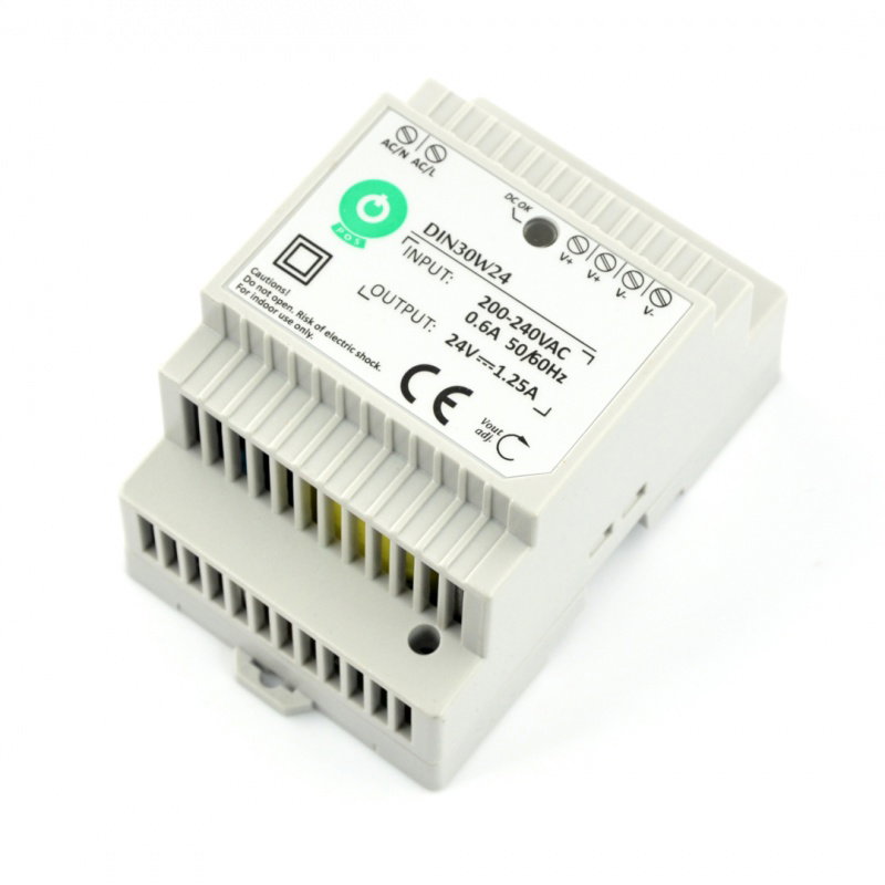 DIN30W24-Netzteil für eine DIN-Schiene - 24 V / 1,25 A / 30 W