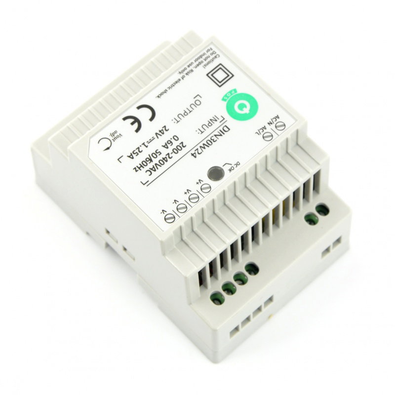 DIN30W24-Netzteil für eine DIN-Schiene - 24 V / 1,25 A / 30 W