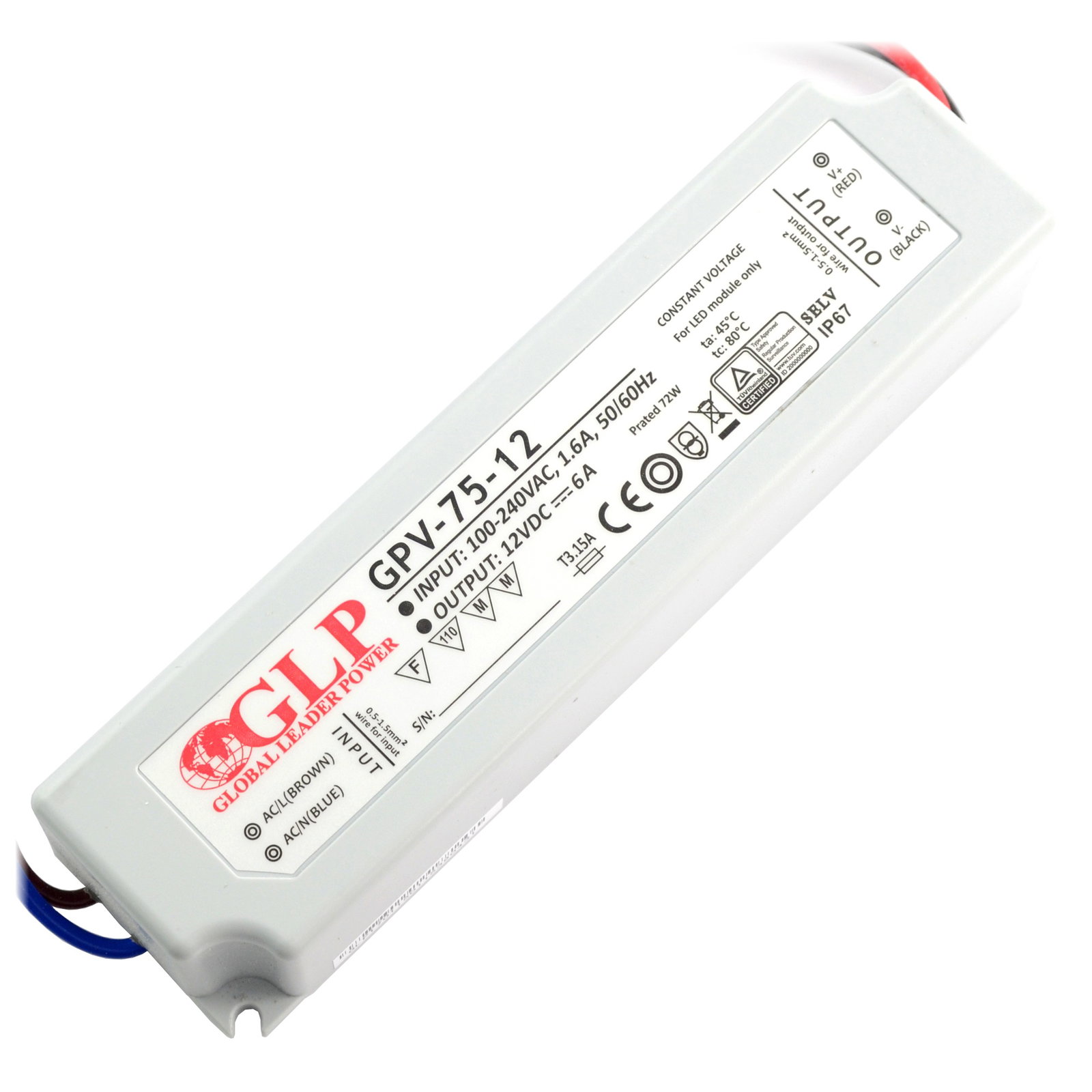 Netzteil für LED-Streifen und LED-Streifen wasserdicht