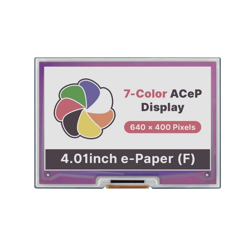 E-Paper Hat (F) 4.01'' 640 × 400px - Modul mit siebenfarbigem