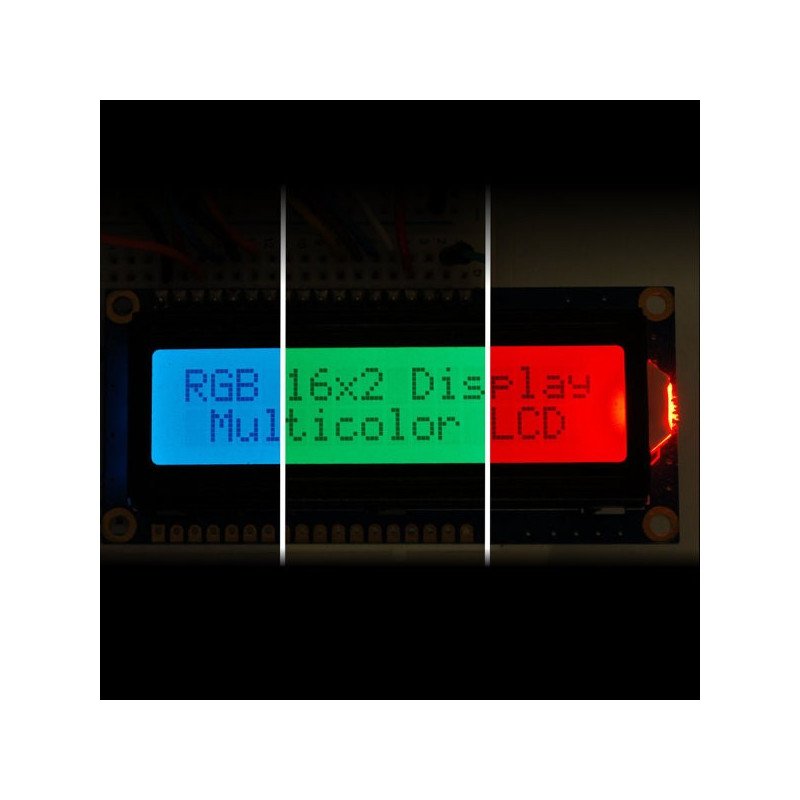 LCD-Display 2x16 Zeichen RGB positiv + Anschlüsse - Adafruit 398