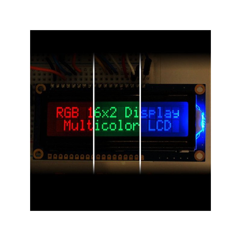 LCD-Display 2x16 Zeichen RGB negativ + Anschlüsse - Adafruit 399