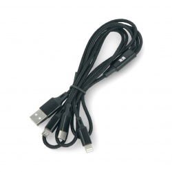 Rebel 3in1 USB Typ A Kabel - microUSB, USB Typ C, Lightning -