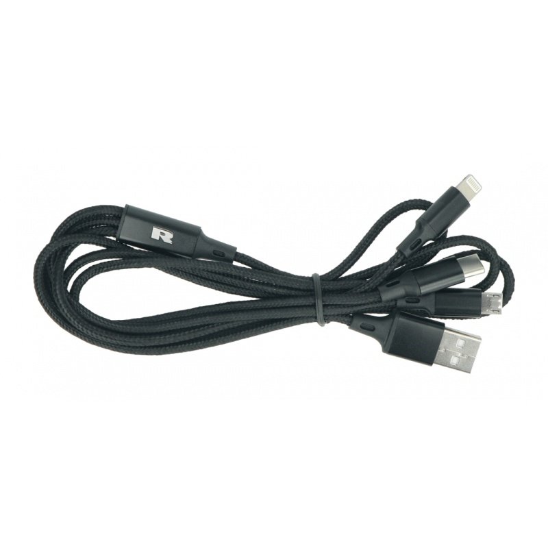 Rebel 3in1 USB Typ A Kabel - microUSB, USB Typ C, Lightning -