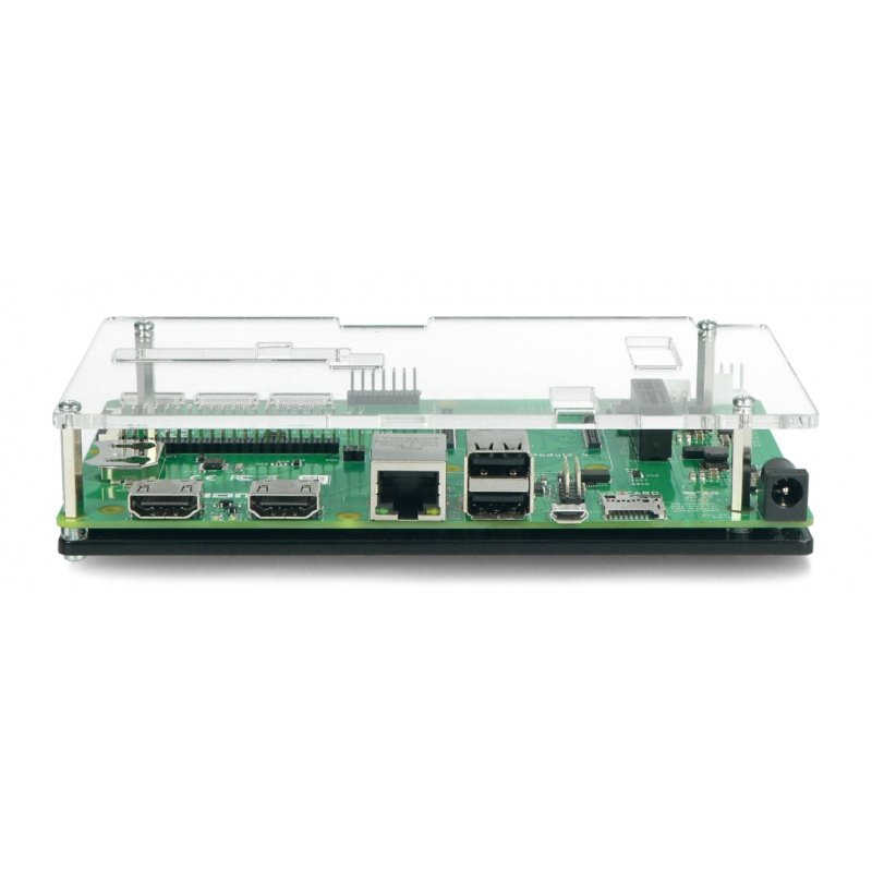 Gehäuse für Raspberry Pi CM4IO - schwarz und transparent offen
