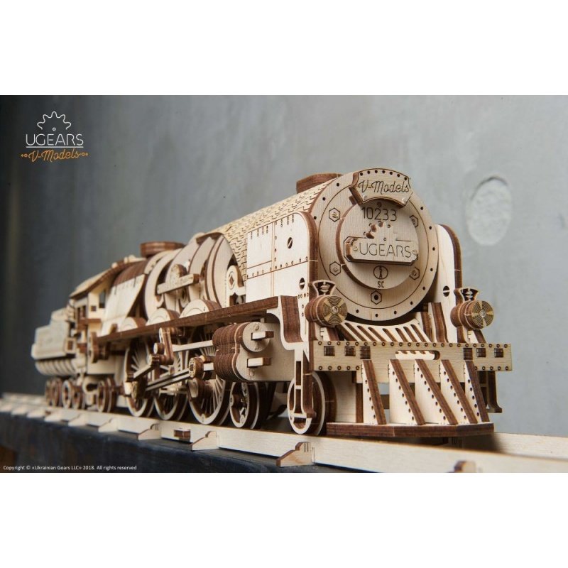Lokomotive mit Tender V-Ekspres - mechanisches Modell zum