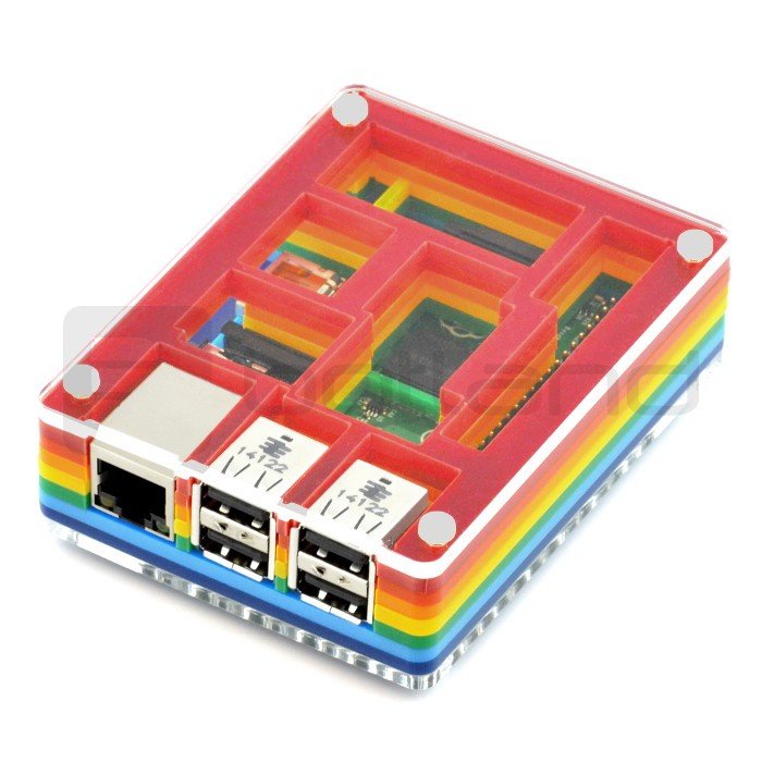 Raspberry Pi Model B + Rainbow-Gehäuse