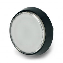 Arcade Push Button 60mm schwarzes Gehäuse - weiß mit Hintergrundbeleuchtung