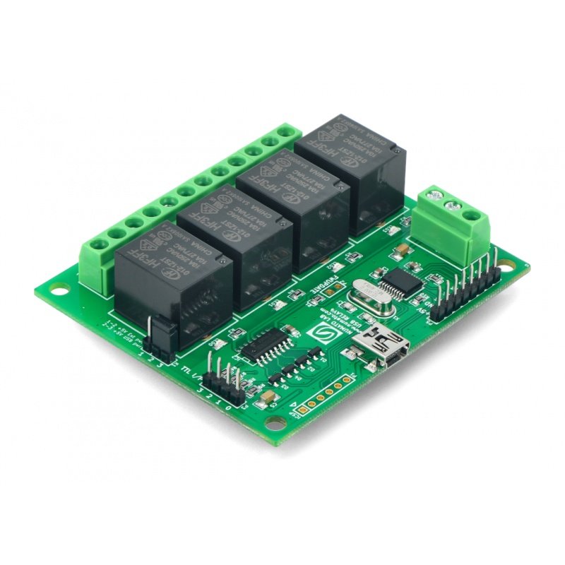 Numato Lab - 4-Kanal Relaismodul 12V 7A / 250VAC + 6GPIO - USB