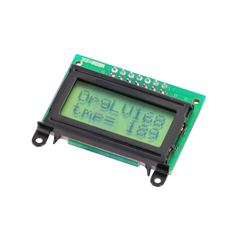 LCD-Display 2x8 Zeichen grün mit schwarzem Rahmen - Pololu 356