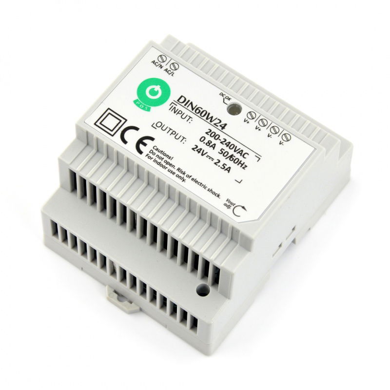 DIN60W24-Netzteil für eine DIN-Schiene - 24 V / 2,5 A / 60 W