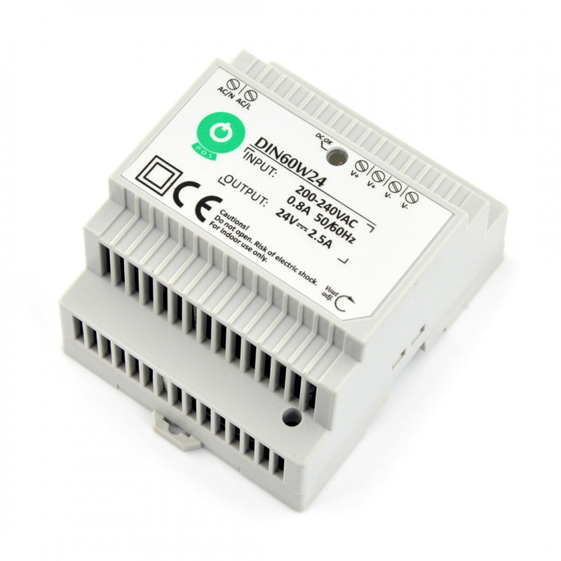 DIN60W24-Netzteil für eine DIN-Schiene - 24 V / 2,5 A / 60 W