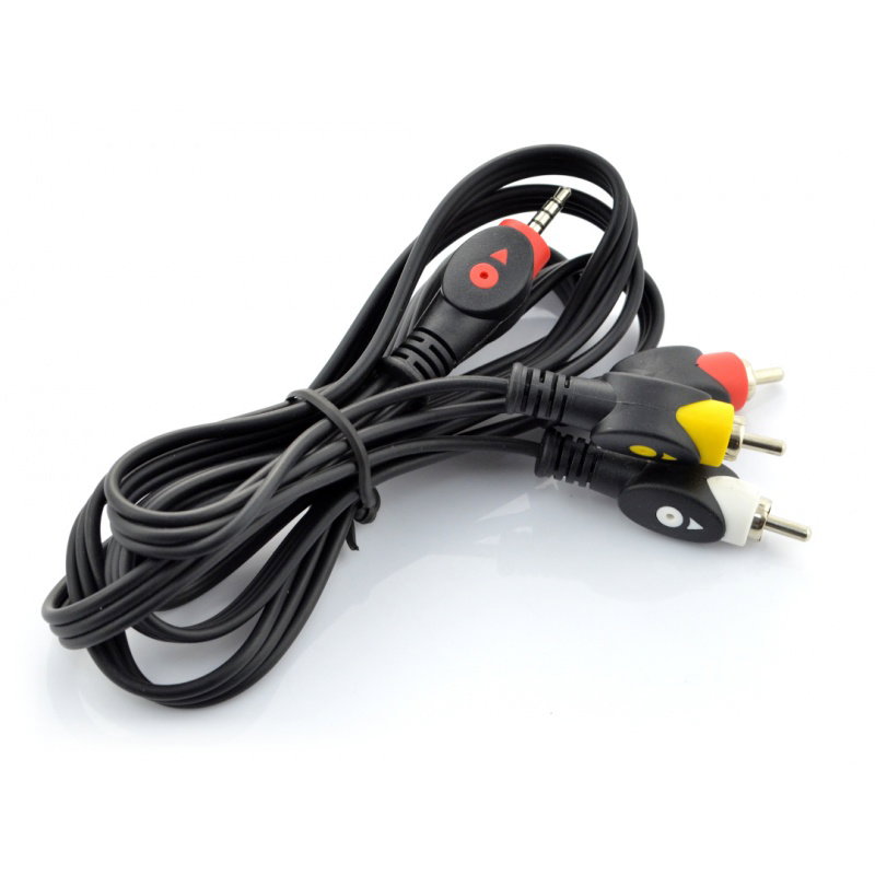 Klinke 3,5 mm 4-poliges Kabel - 3 x Cinch - 3 m