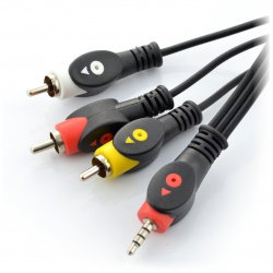 Klinke 3,5 mm 4-poliges Kabel - 3 x Cinch - 3 m