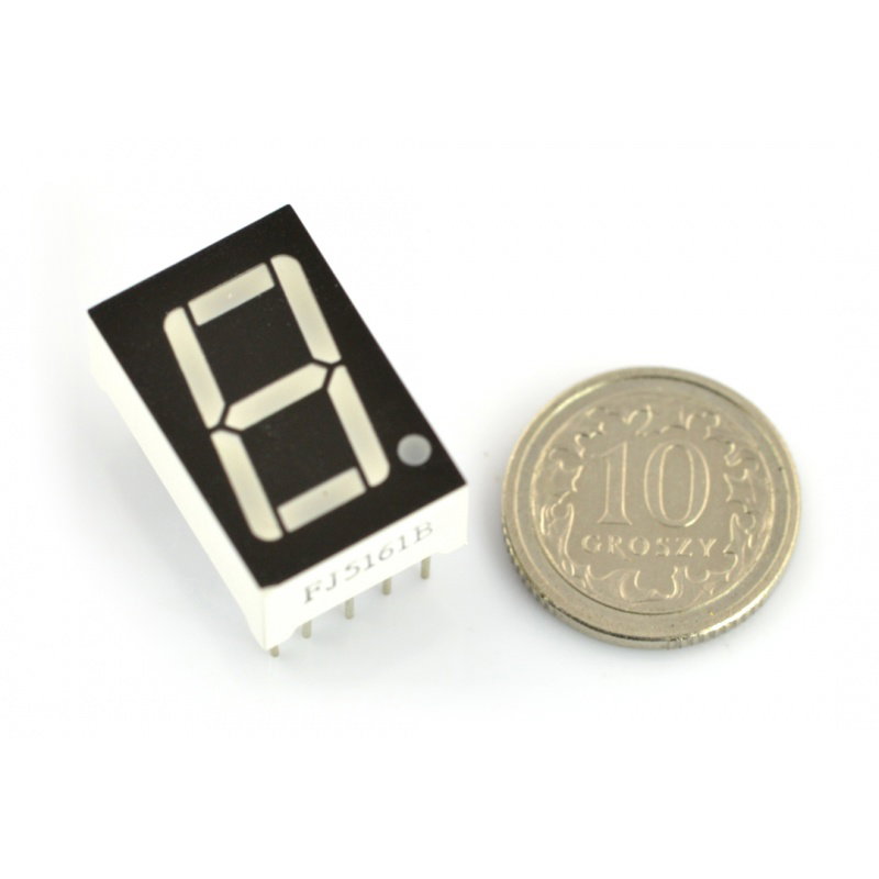 8-Segment-Anzeige x1 - 14 mm grün - Kathodenfaktor