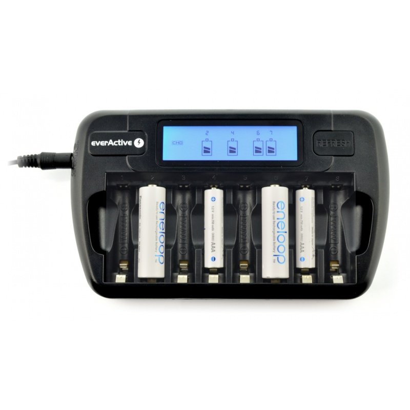 EverActive NC800 Batterieladegerät - AA, AAA 1-8 Stk.
