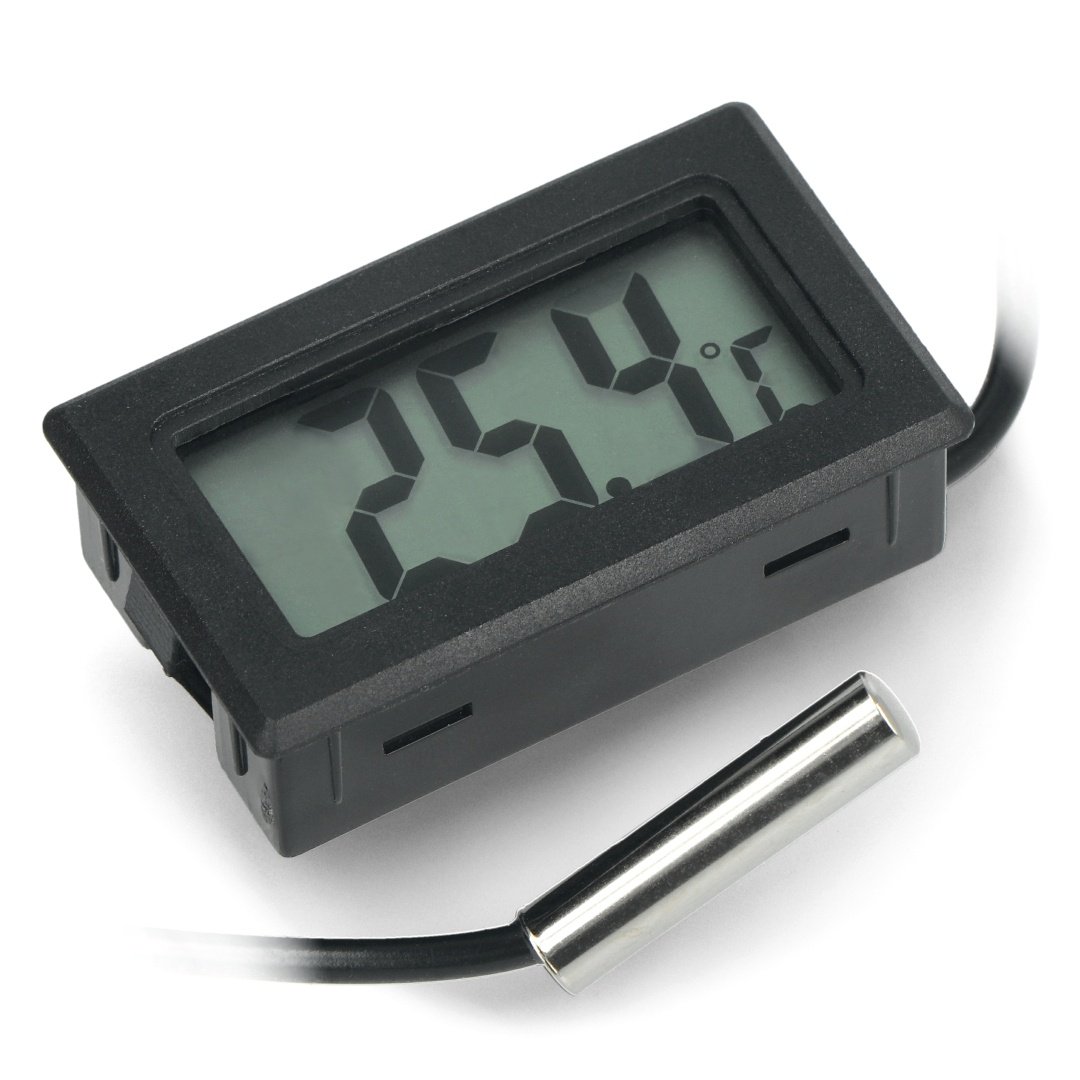 Panel-Thermometer mit LCD-Display von -50 bis 110 Grad Celsius und  Messsonde - 10m Botland - Robotikgeschäft