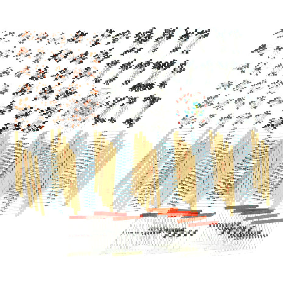 Ein Satz elektronischer Komponenten - 1370 Elemente