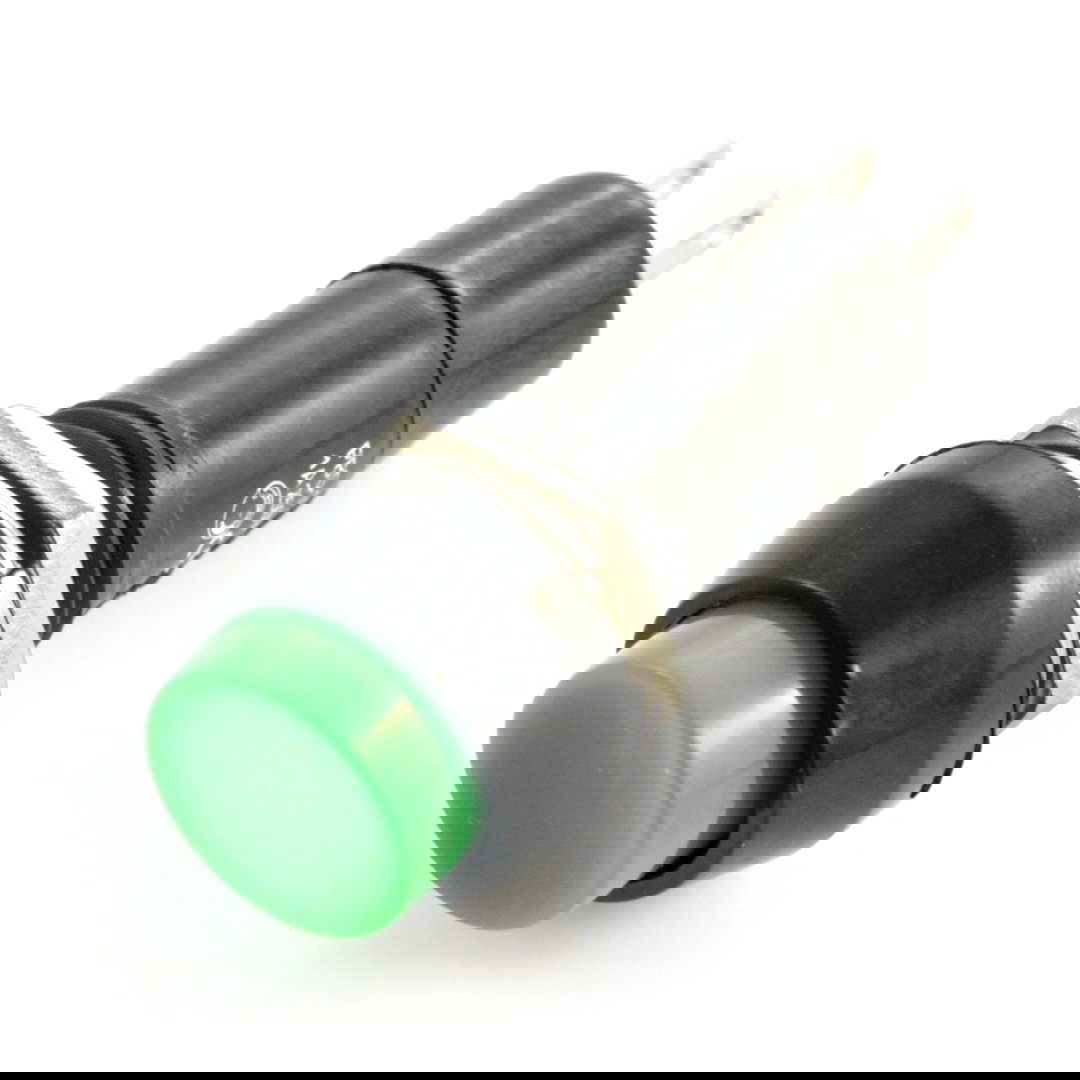 EIN-AUS-Schalter PBS 11A, rund 250V / 1A - grün