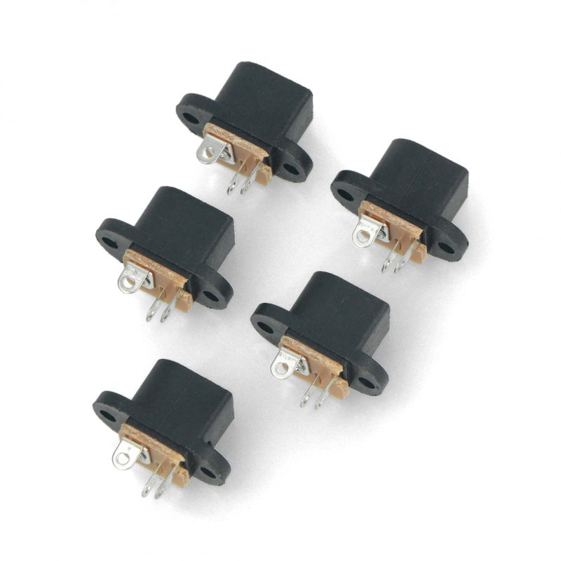DC 5,5 x 2,1mm Buchse für das Gehäuse - geschraubt - 5 Stk.