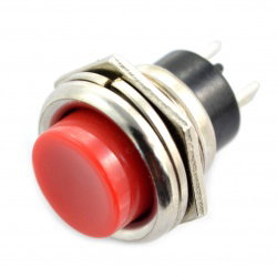 ON-OFF Schalter temporär PBS26B, rund 250V/3A - rot