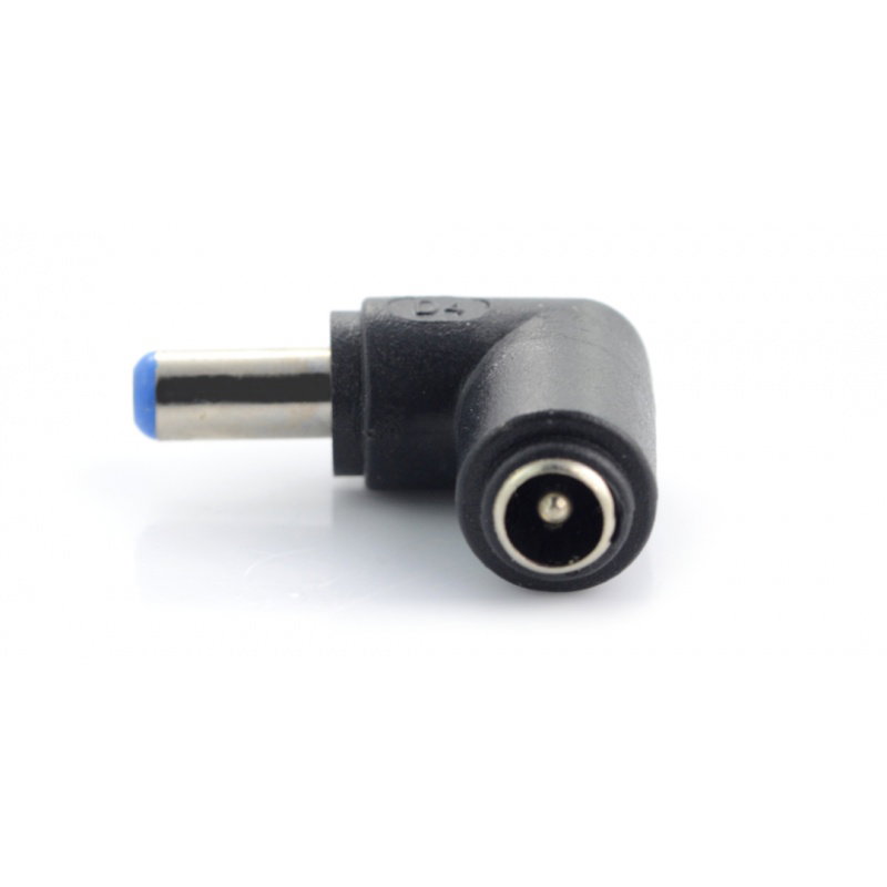 Winkeladapter Stecker / Buchse DC 5,5 / 2,1mm