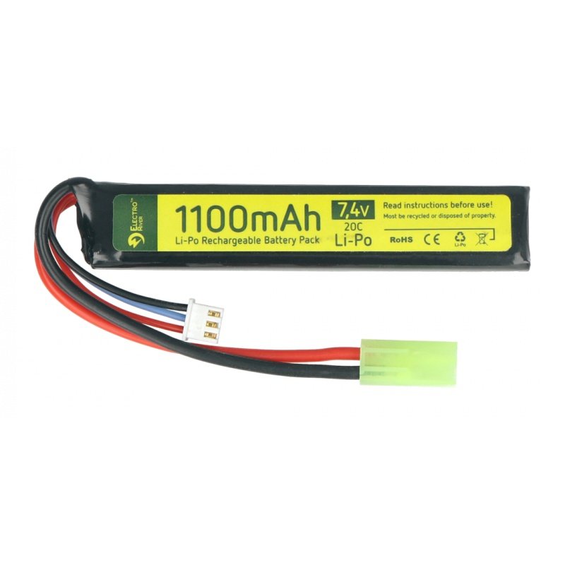 Batterie Li-Pol Electro River 1100mAh 20C 2S 7,4V - Tamiya mini