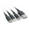 3-in-1-USB-Typ-A-Kabel – microUSB, USB-Typ-C, Lightning – - zdjęcie 3