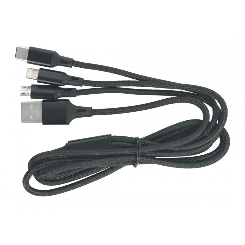 3-in-1-USB-Typ-A-Kabel – microUSB, USB-Typ-C, Lightning –