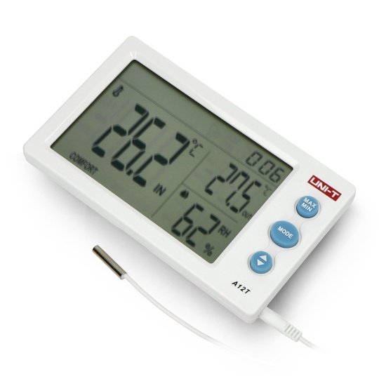 DS-1 Auto Thermometer LCD Display C/F Uhr Temperatur Sensor