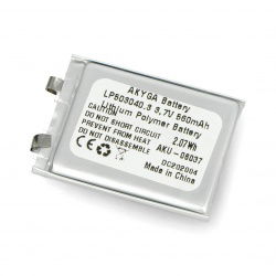 Akyga 560mAh 1S 3,7V Li-Pol Akku - 40x30x5mm