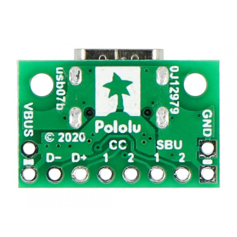 Modul mit USB-Typ-C-Buchse - Stecker für Steckbrett - Pololu