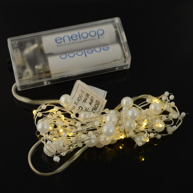 Batteriebetriebene LED-Weihnachtsbaumbeleuchtung - weiße warme