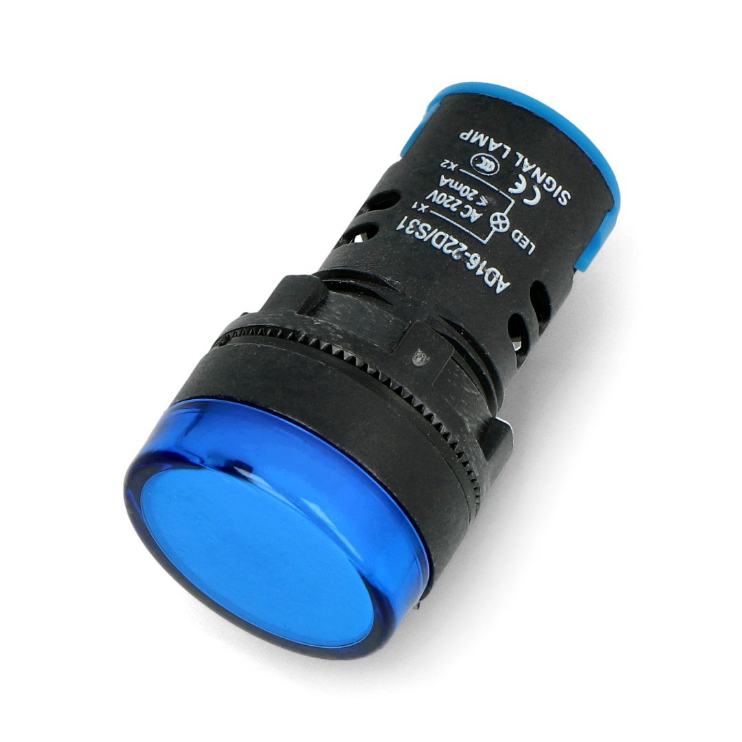 Signallampe 230V AC - 28mm - blau