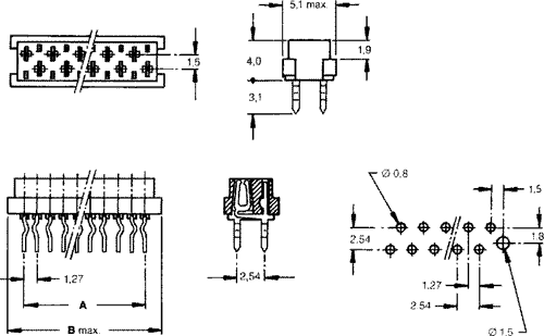 Erläuternde Zeichnung des 10-poligen Micro-Match-Steckers