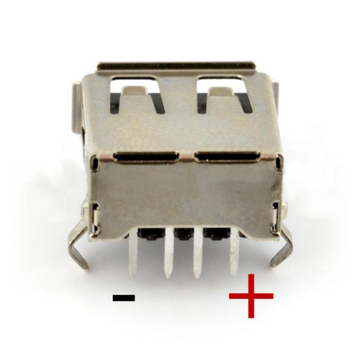 Die Polarität der Pins der USB-Buchse