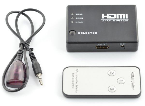 HDMI 1.4b 1080p Switch mit Fernbedienung - 3 Eingänge