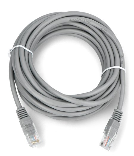 Przewód sieciowy Ethernet Patchcord UTP 5e 5m - szary