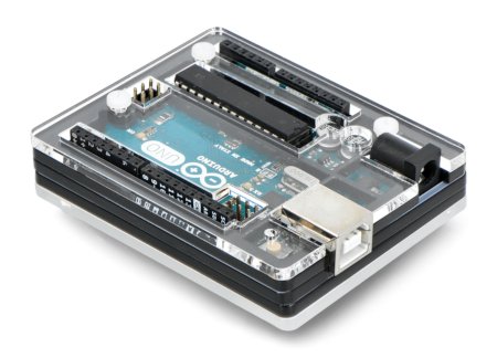 Obudowa do Arduino Uno - czarno-przezroczysta slim
