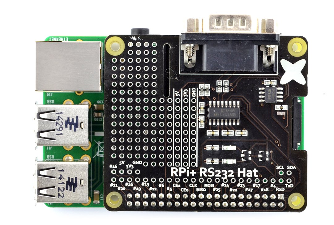 RS232-Abschirmung auf dem Raspberry Pi montiert
